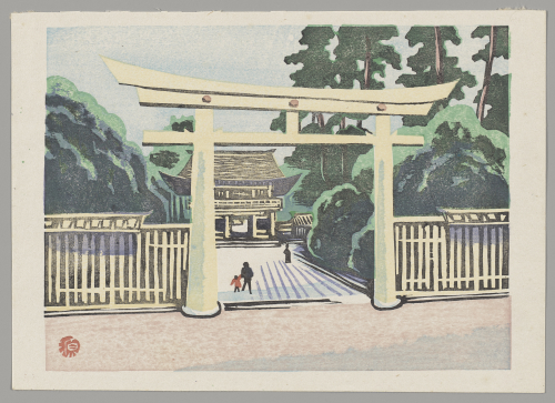 Yamaguchi%20Gen%2C%20%3Cb%3E%3Ci%3E%20Meiji%20Shrine%2C%20from%20the%20series%20Scenes%20of%20Lost%20Tokyo%3C%2Fi%3E%3C%2Fb%3E%2C%201945%2C%20color%20woodblock%20print%20on%20paper%2C%20Gift%20of%20Miss%20Caroline%20Moyer%2C%20%26%23169%3B%20Heirs%20of%20Yamaguchi%20Gen%2C%201996.31.2c